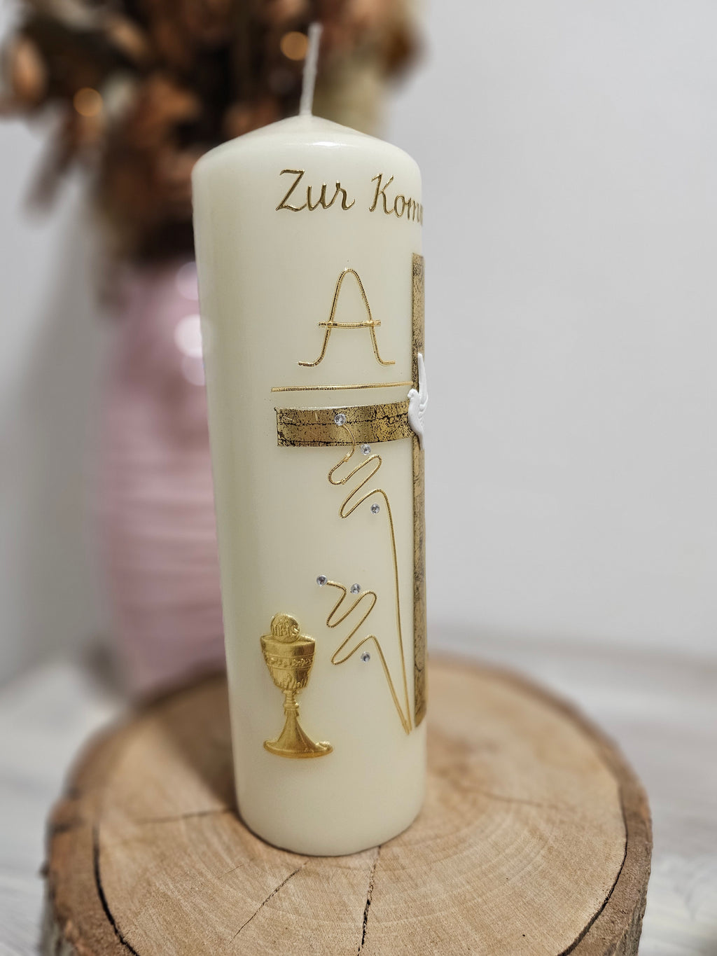 Kommunionkerze "Gold"
