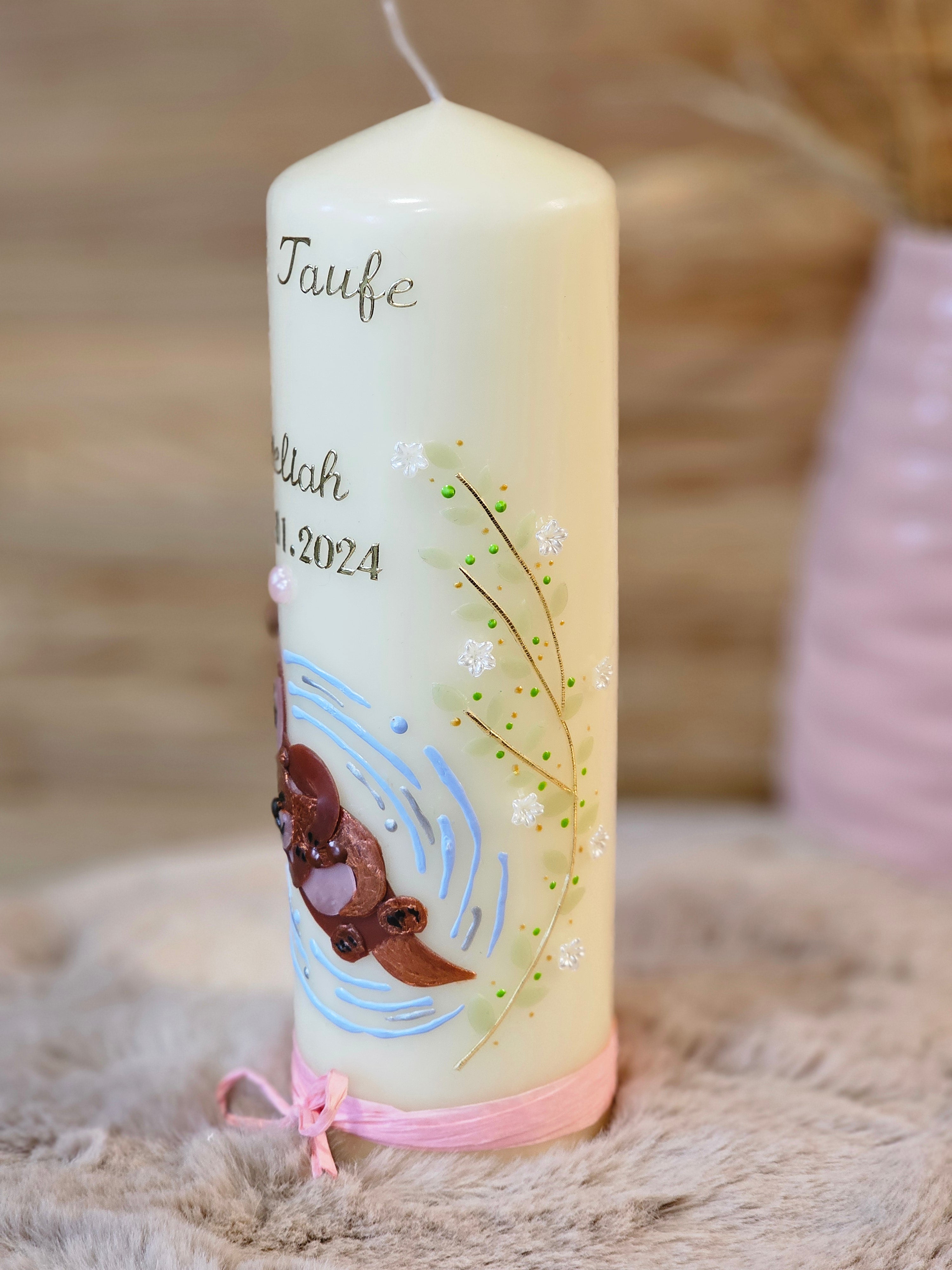 Taufkerze "Otterliebe"