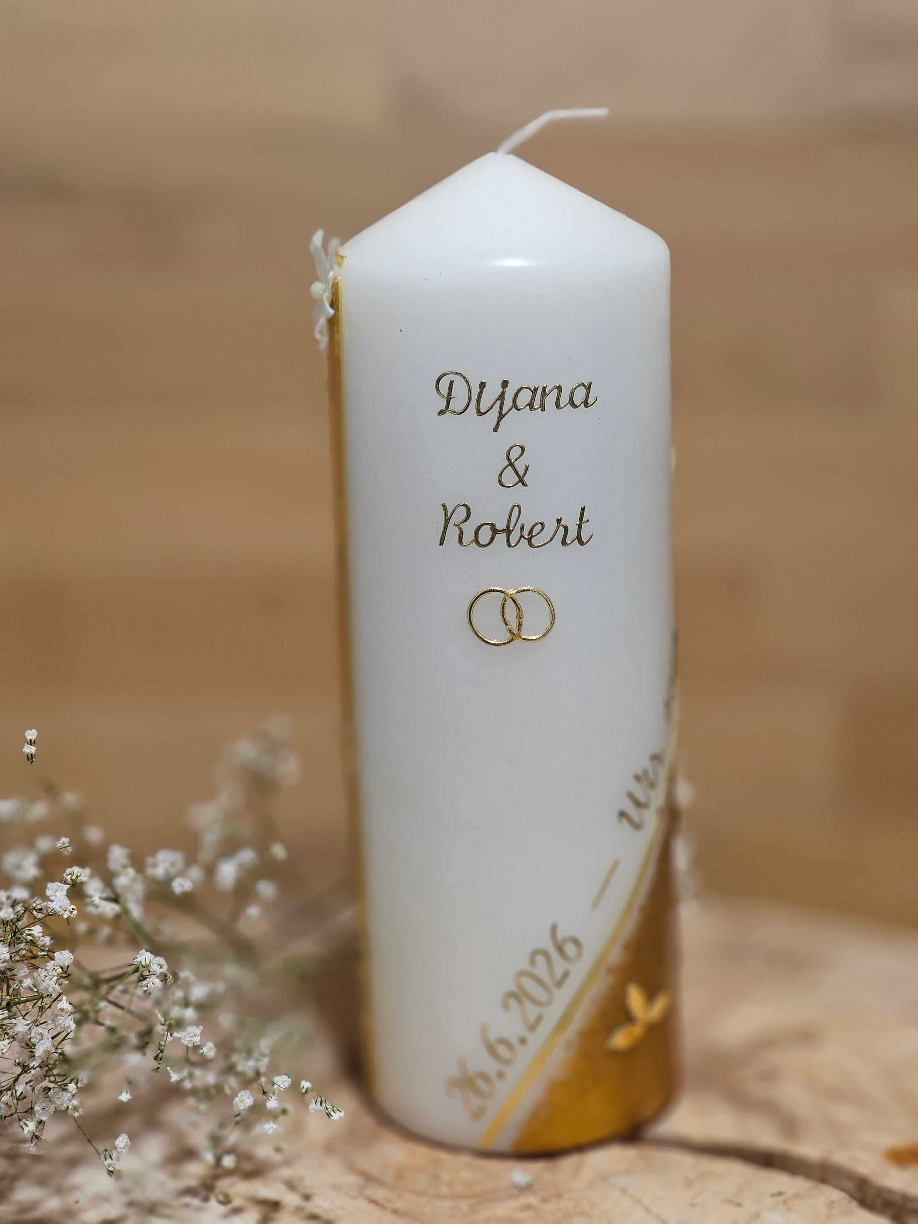 Hochzeitskerze "Gold"
